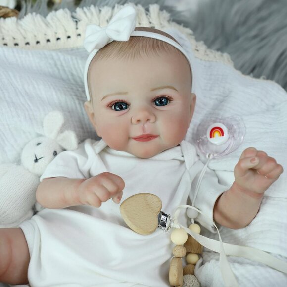 🆕18 Inch Realistic Cloth Body With Vinyl Limbs Baby Doll with Accessories - Picture 11 of 16